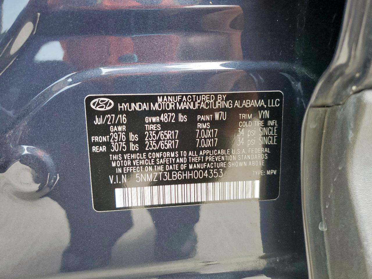 2017 HYUNDAI SANTA FE