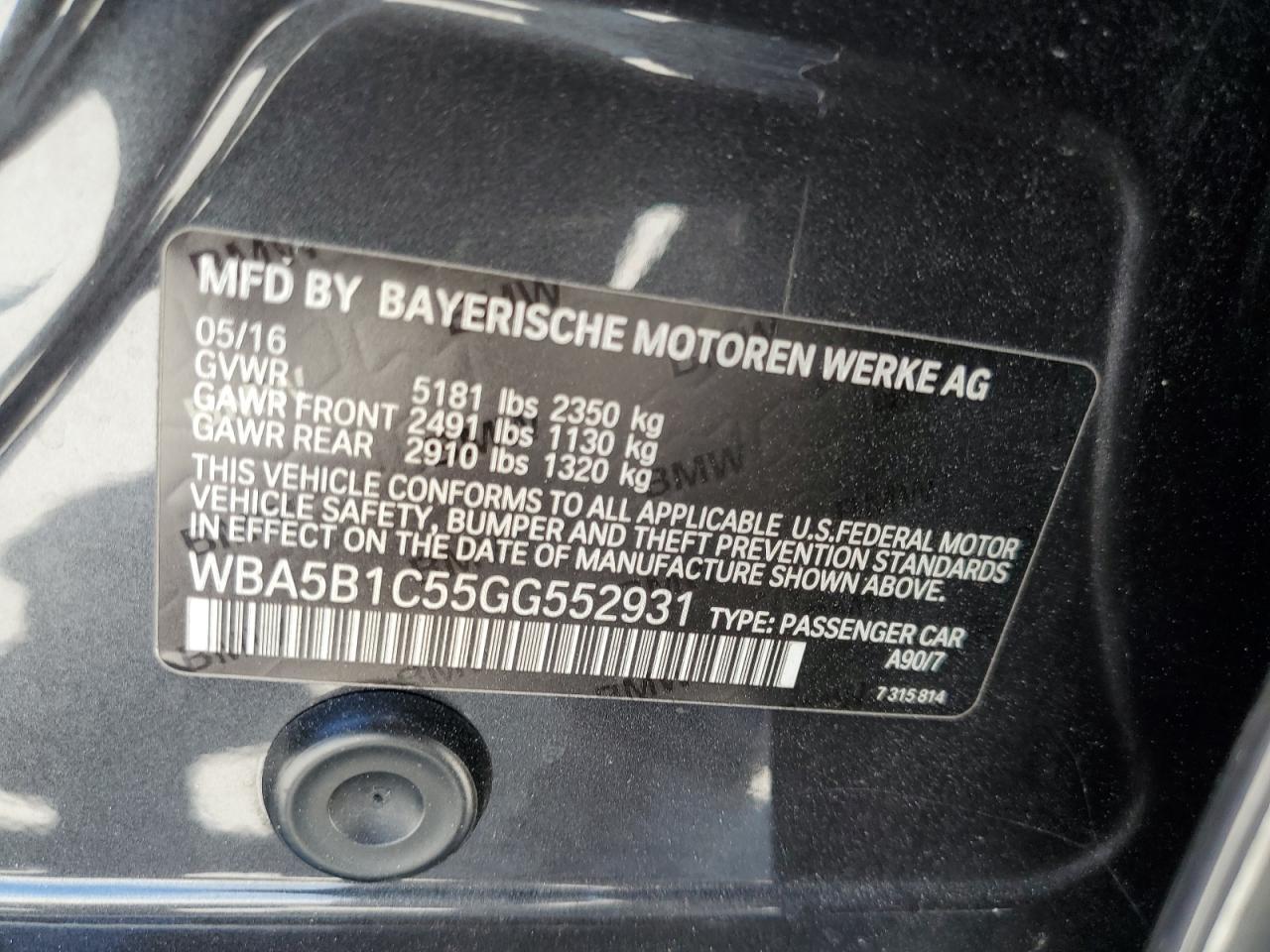 2016 BMW 5 series