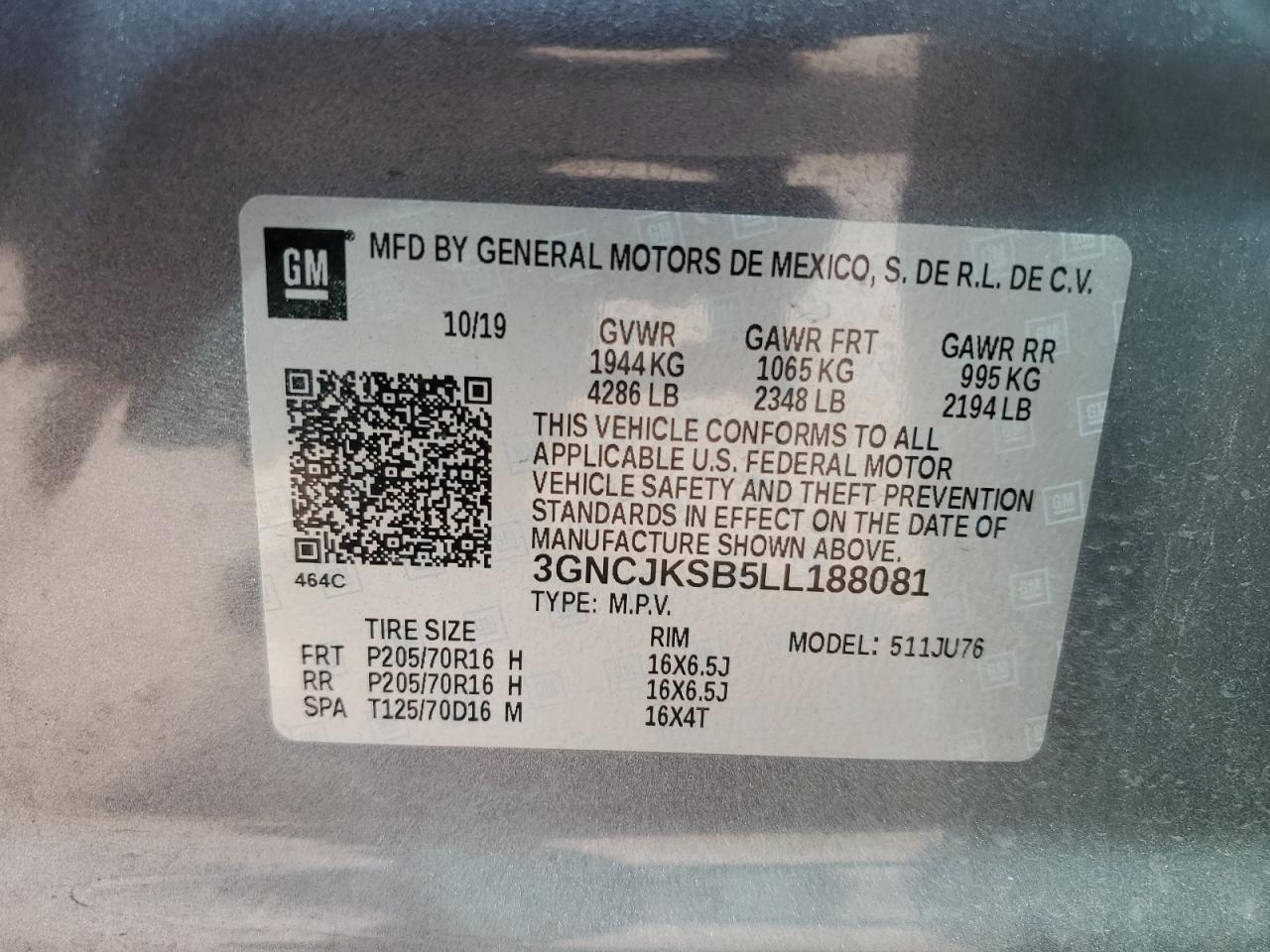 2020 CHEVROLET TRAX