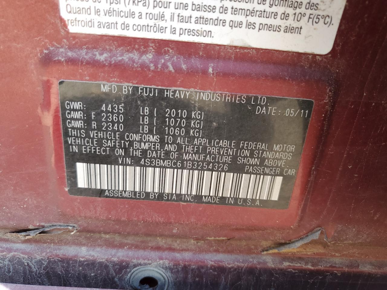 2011 SUBARU Legacy