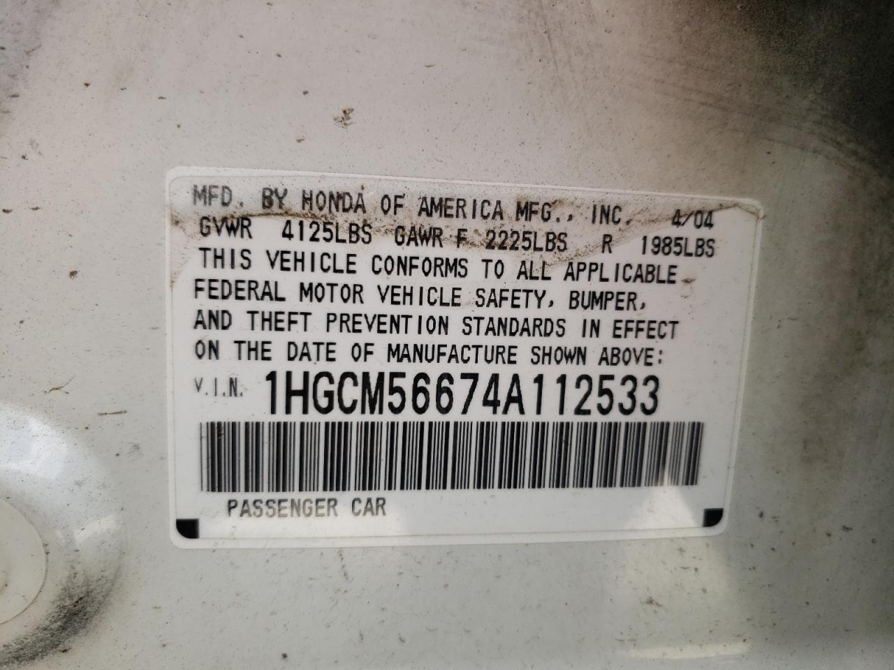 2004 HONDA ACCORD