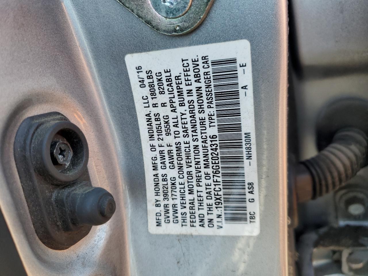 2016 HONDA CIVIC