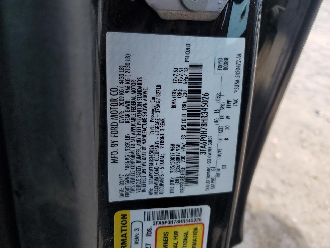 2017 FORD FUSION