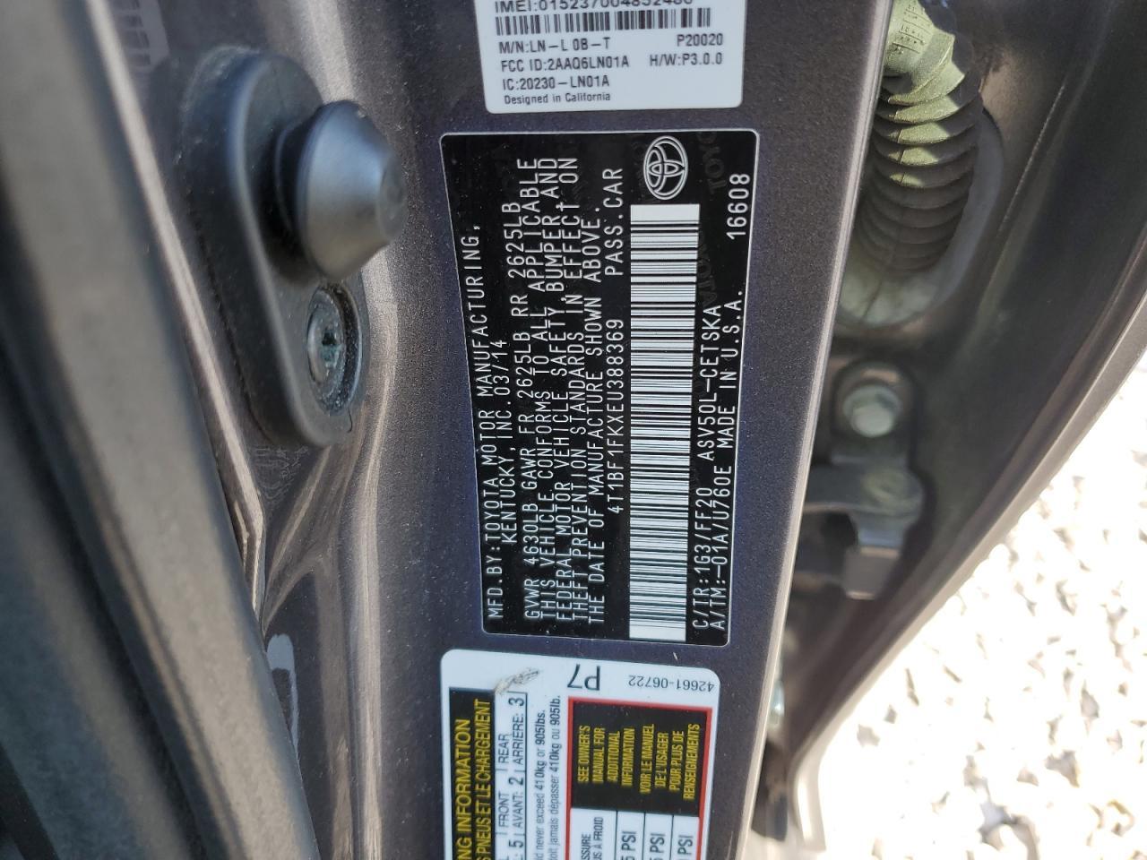 2014 TOYOTA CAMRY