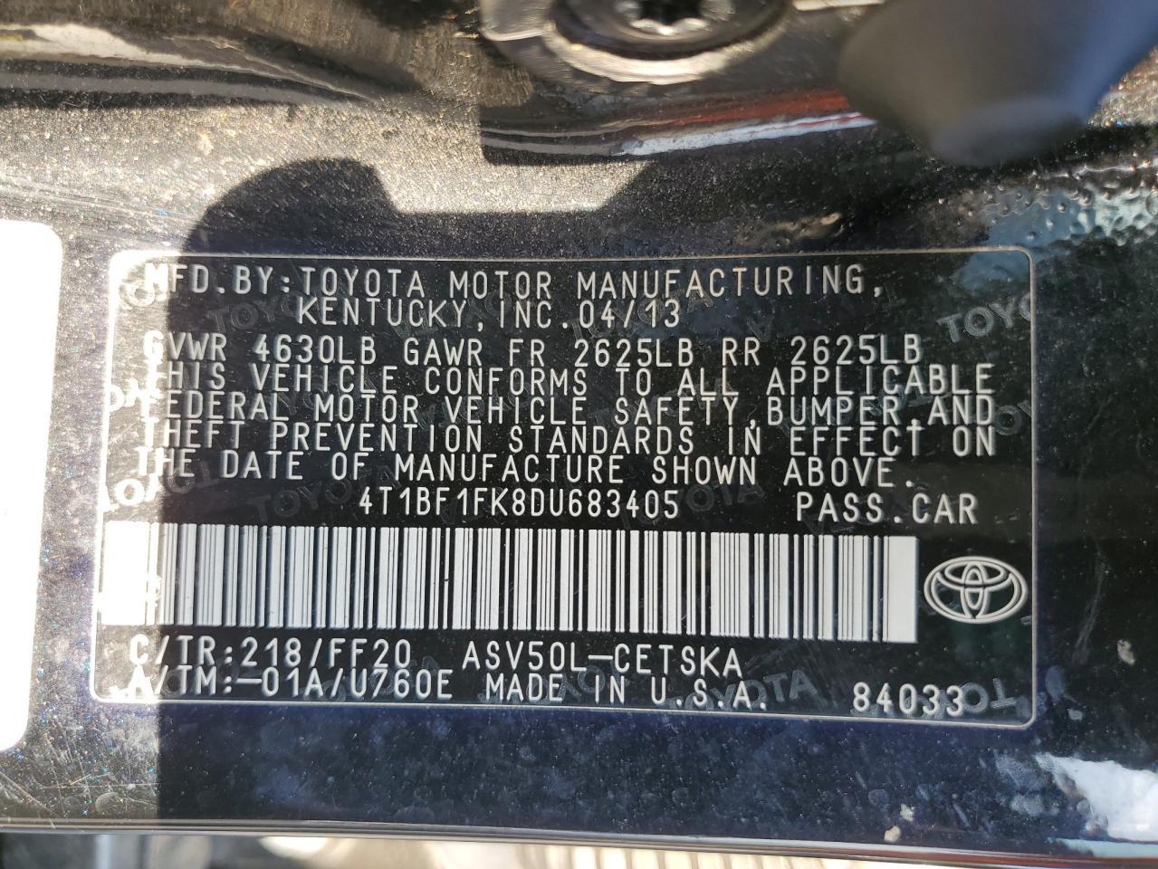 2013 TOYOTA CAMRY