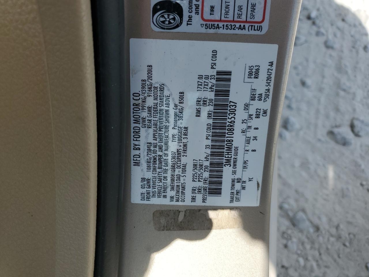 2008 MERCURY Milan