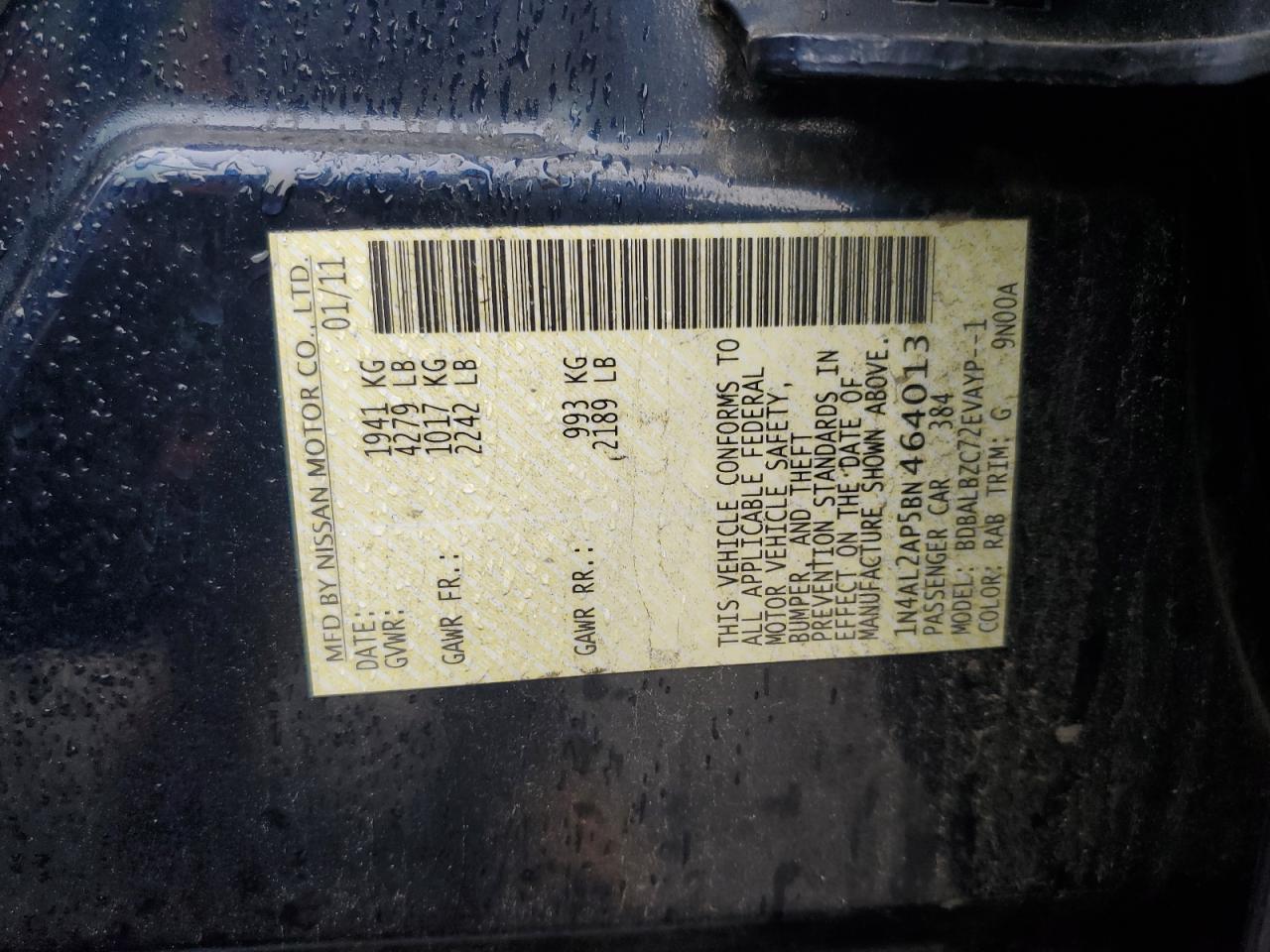 2011 NISSAN ALTIMA