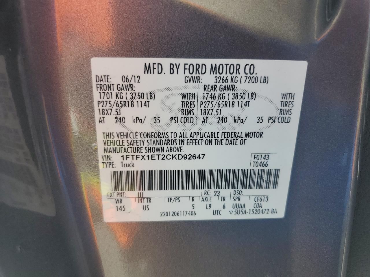 2012 FORD F-150