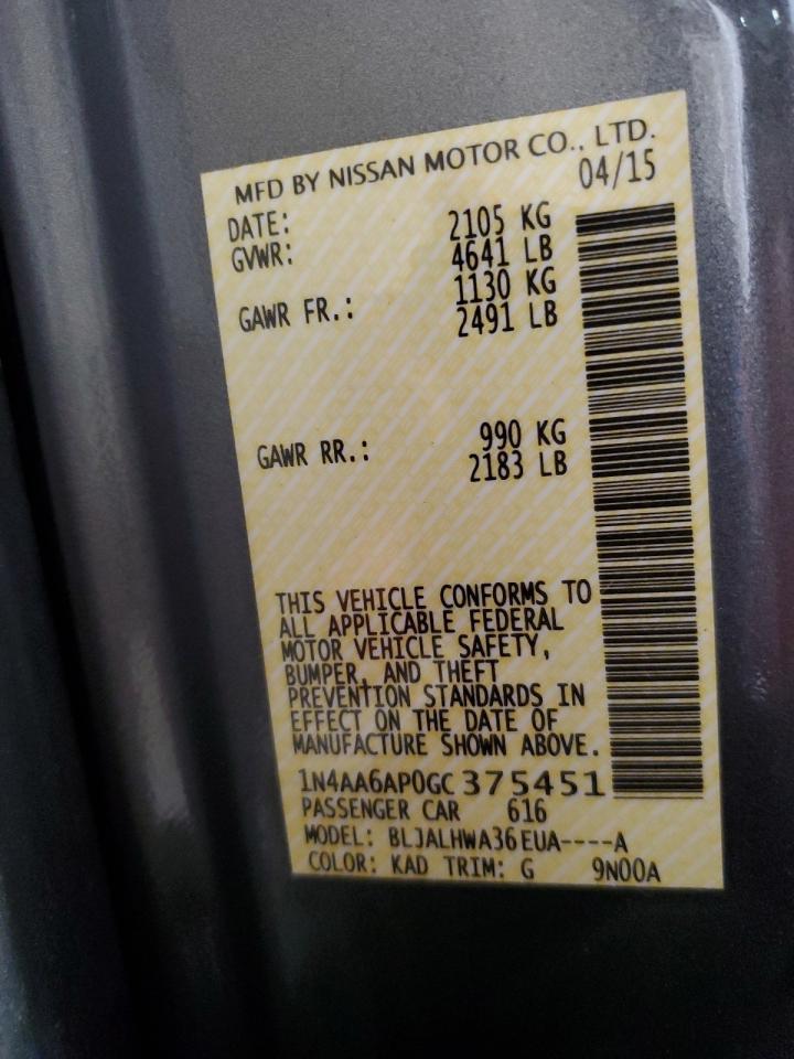 2016 NISSAN Maxima