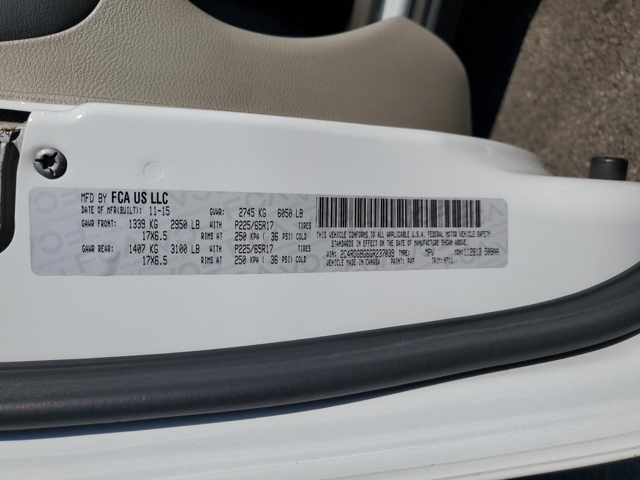 2016 DODGE GRAND CARAVAN