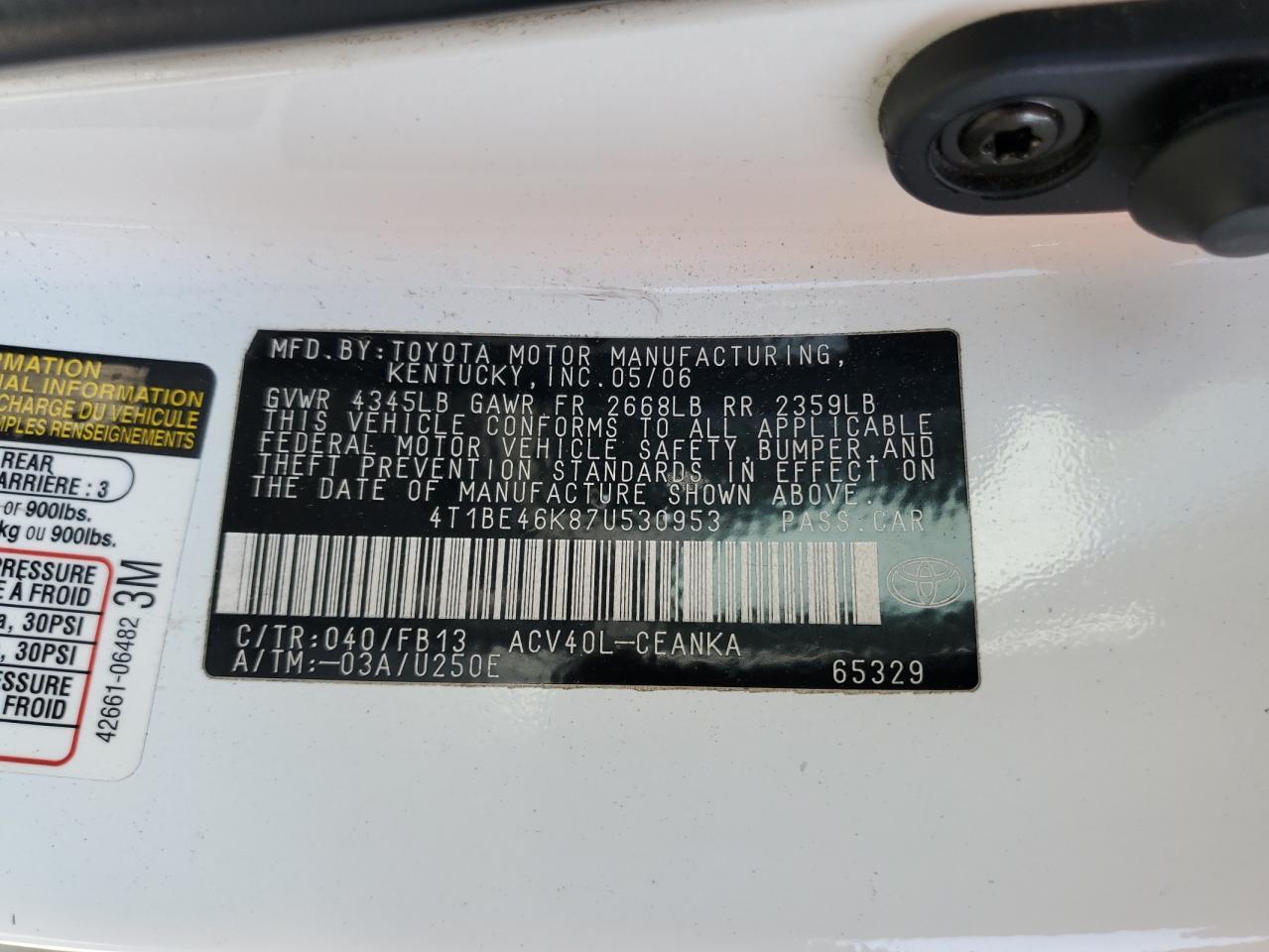 2007 TOYOTA CAMRY