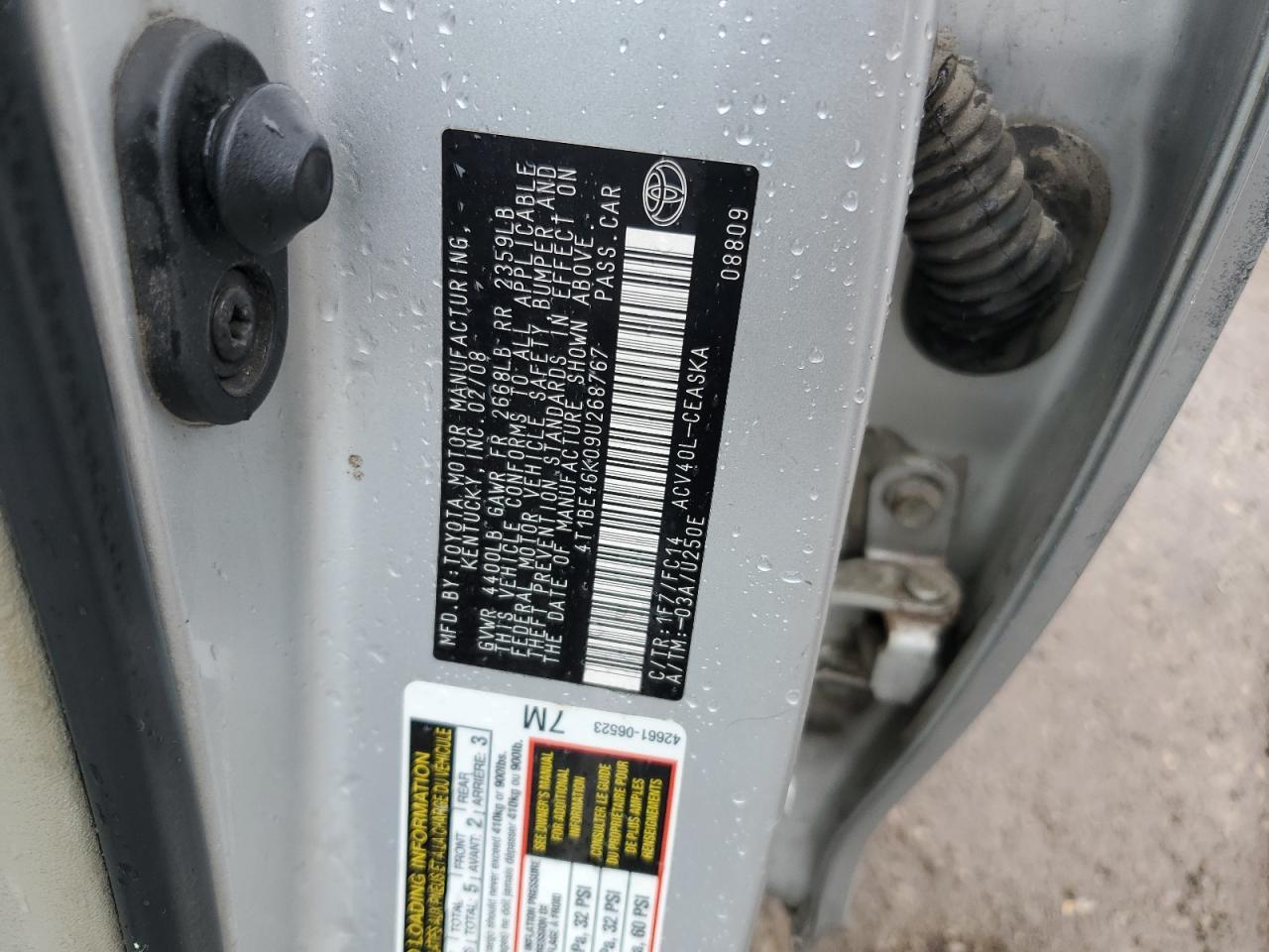 2009 TOYOTA CAMRY