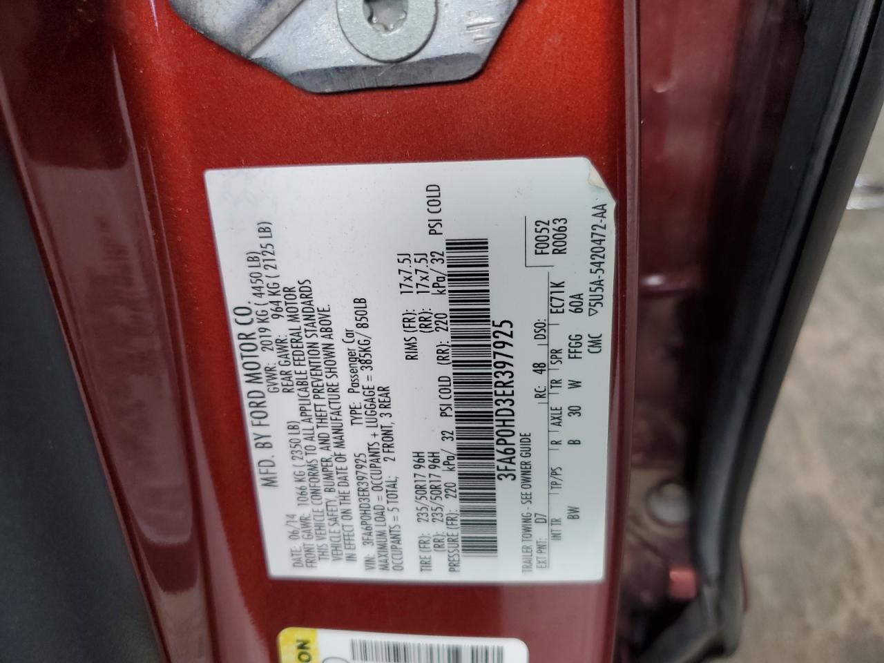 2014 FORD FUSION