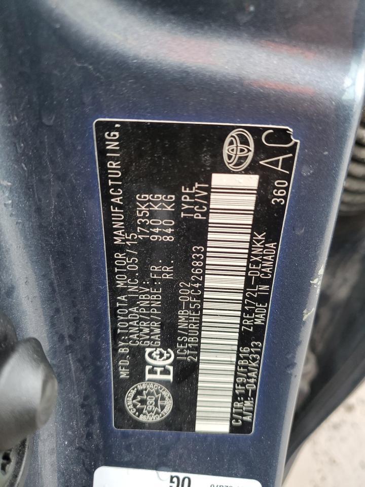 2015 TOYOTA COROLLA