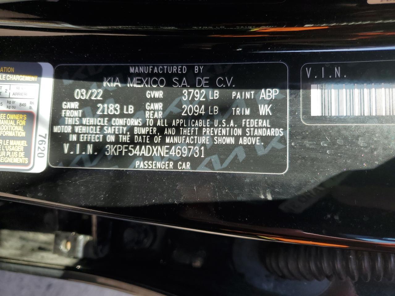 2022 KIA FORTE