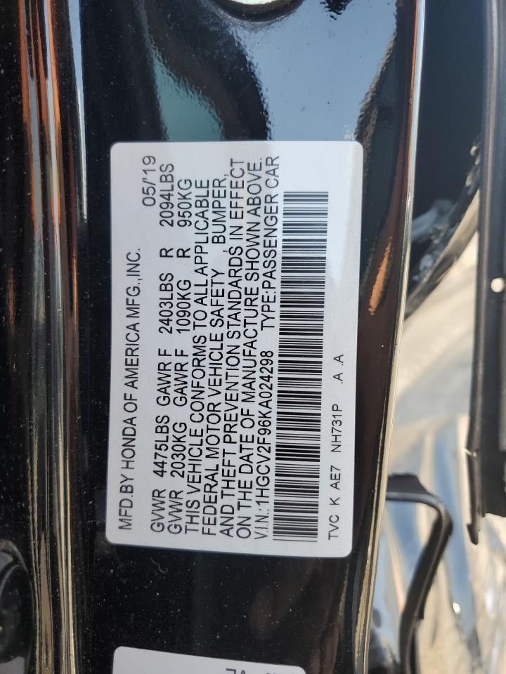 2019 HONDA ACCORD
