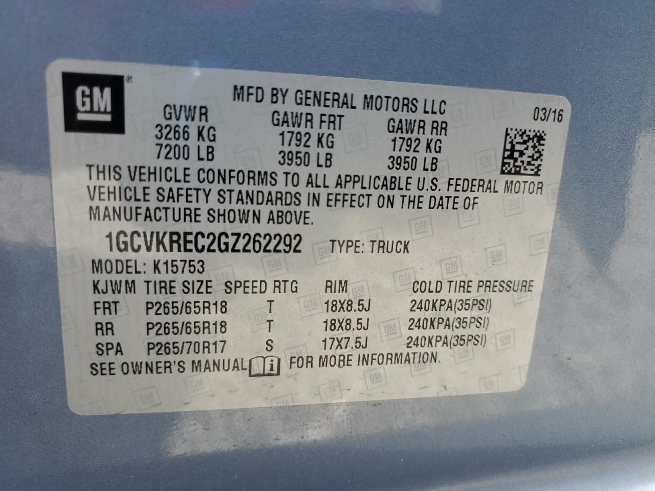 2016 CHEVROLET Silverado