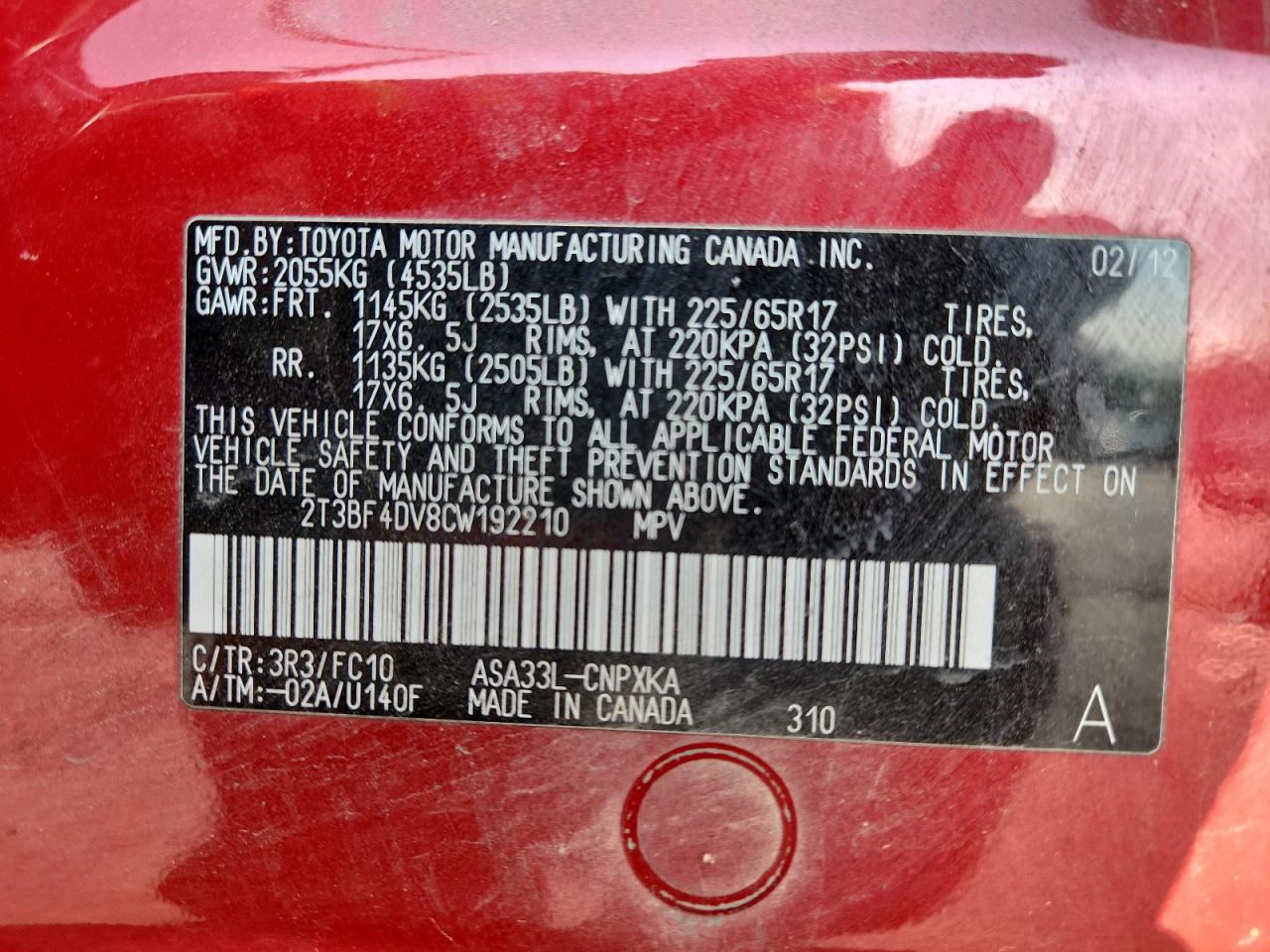 2012 TOYOTA RAV4