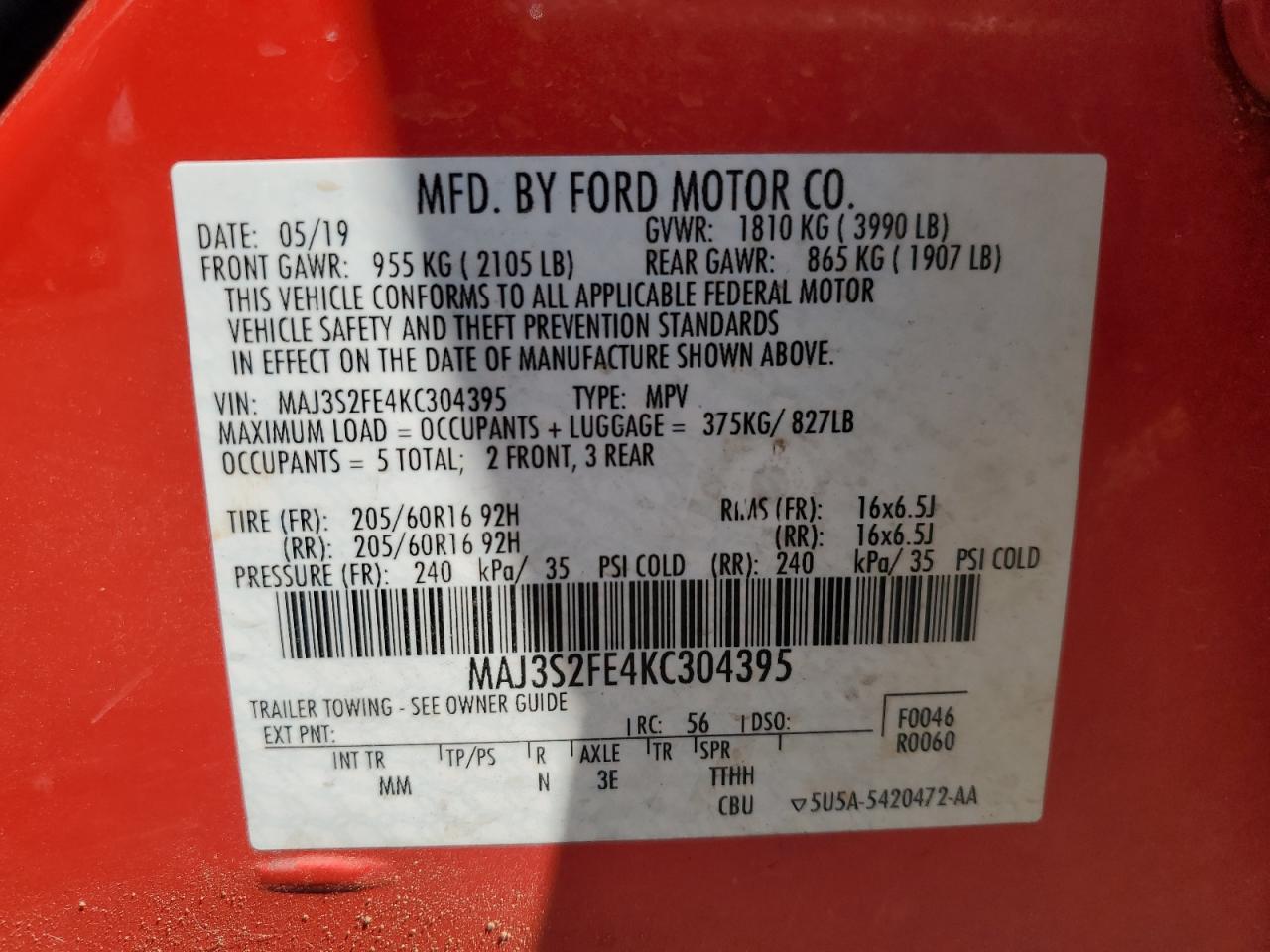 2019 FORD EcoSport