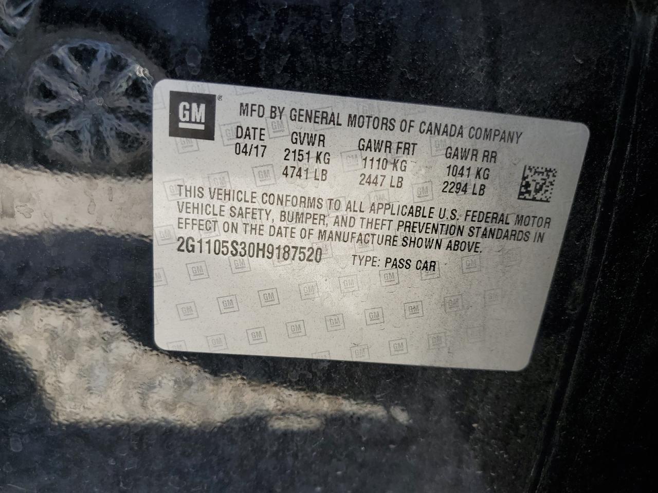 2017 CHEVROLET IMPALA