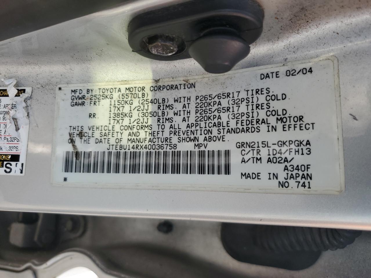 2004 TOYOTA 4Runner