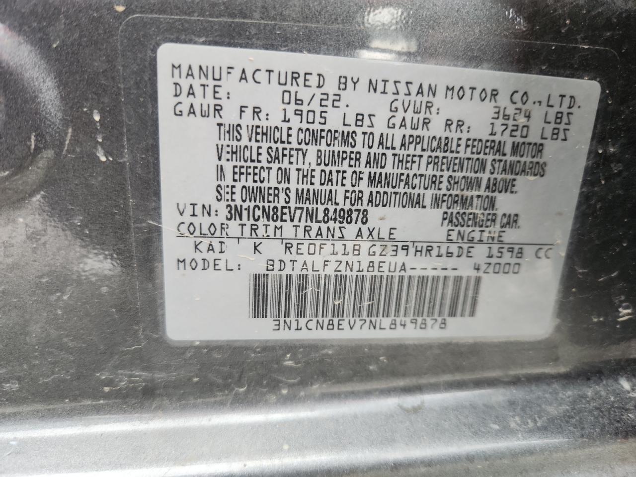 2022 NISSAN VERSA