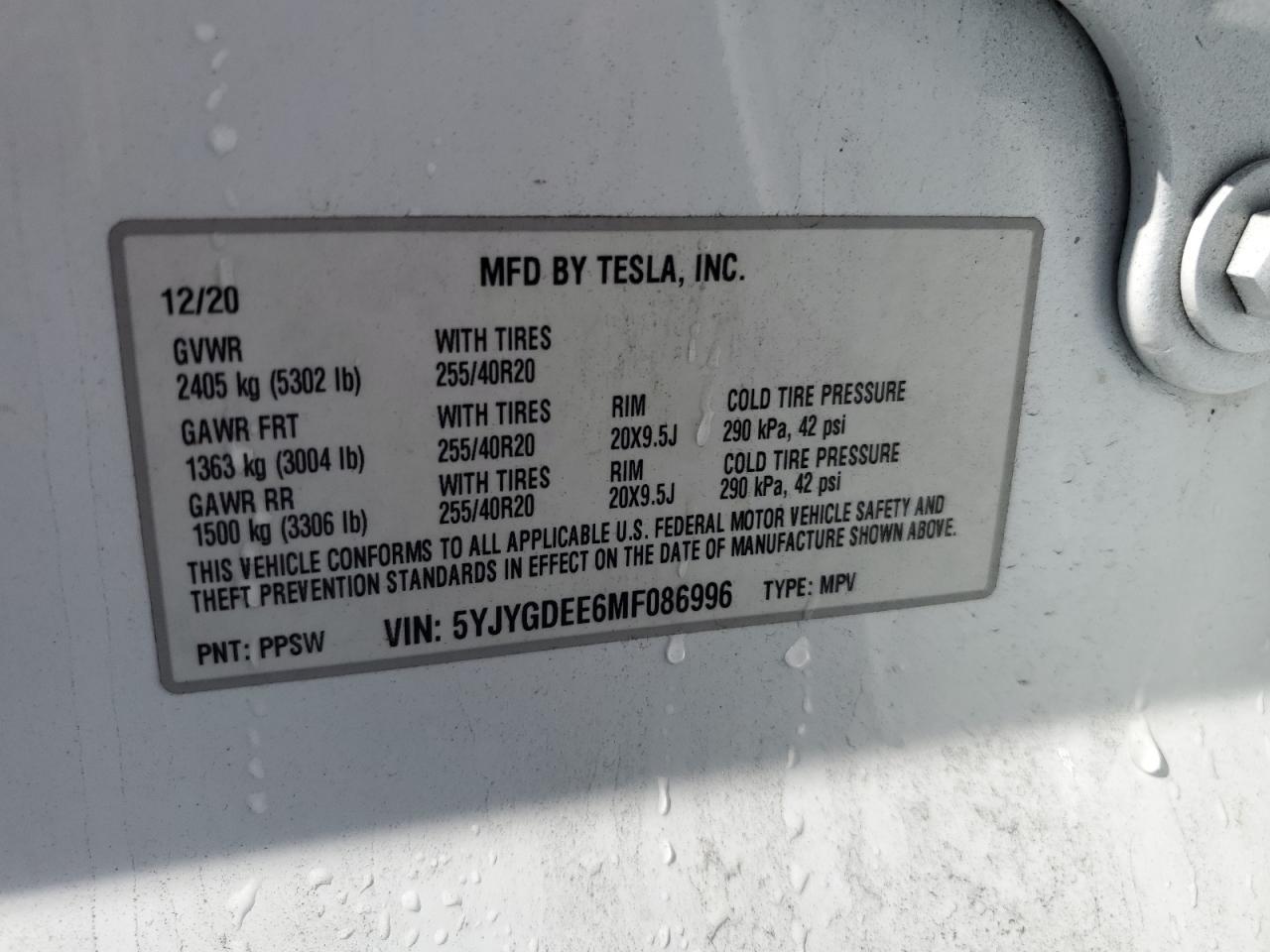 2021 TESLA MODEL Y