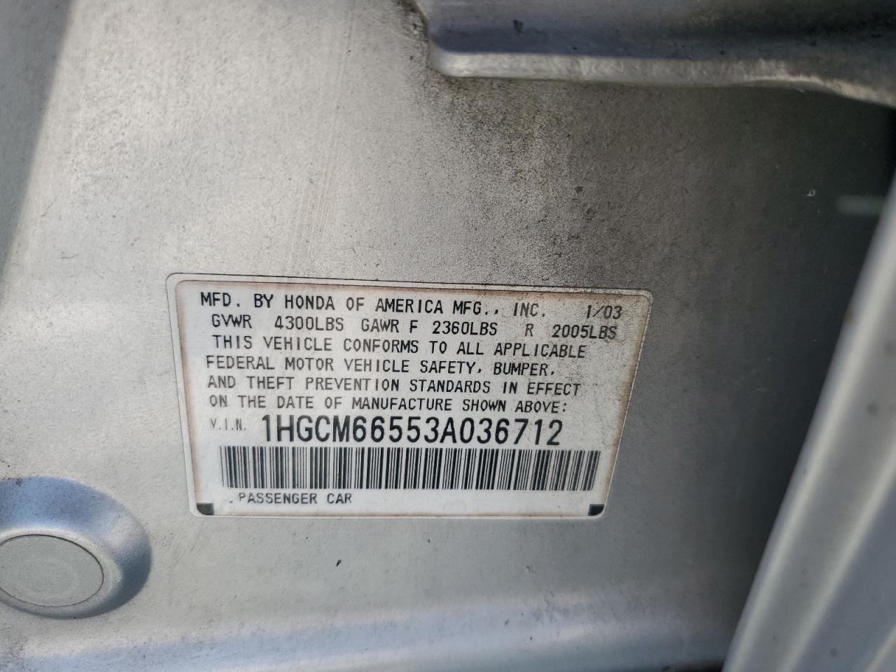2003 HONDA ACCORD