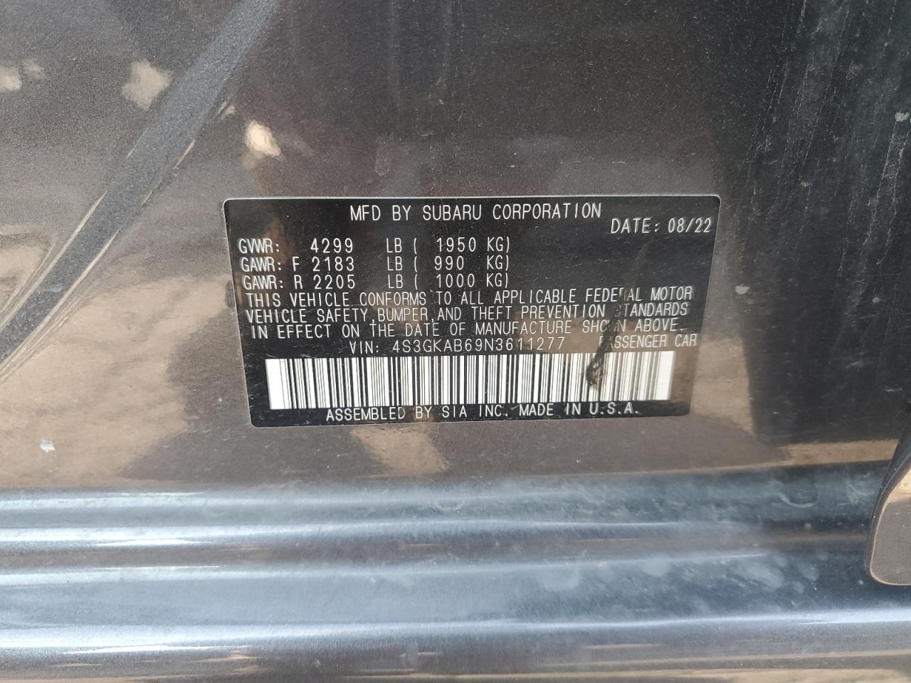 2022 SUBARU IMPREZA