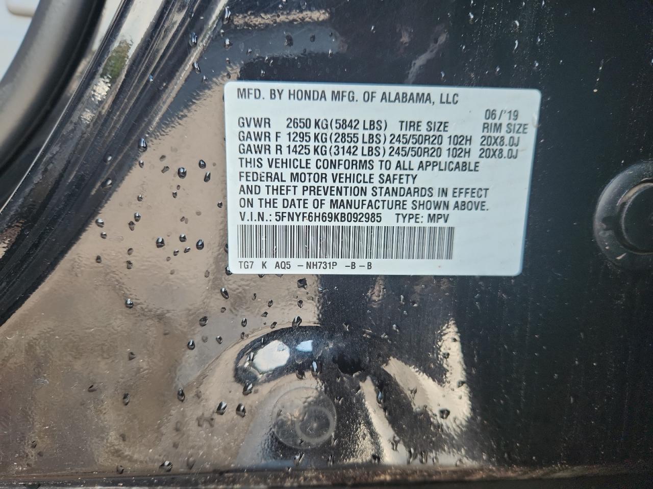 2019 HONDA PILOT