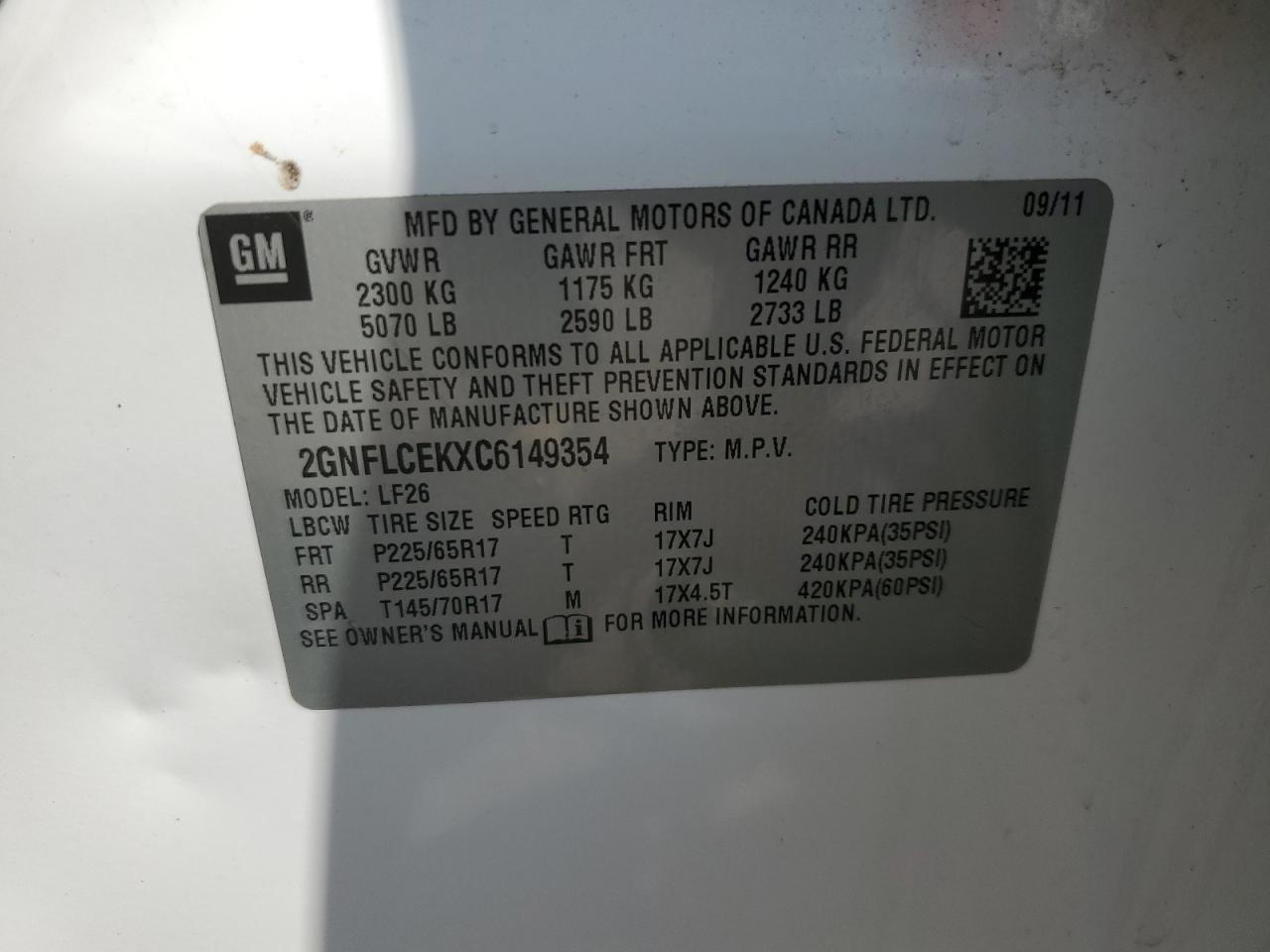 2012 CHEVROLET EQUINOX
