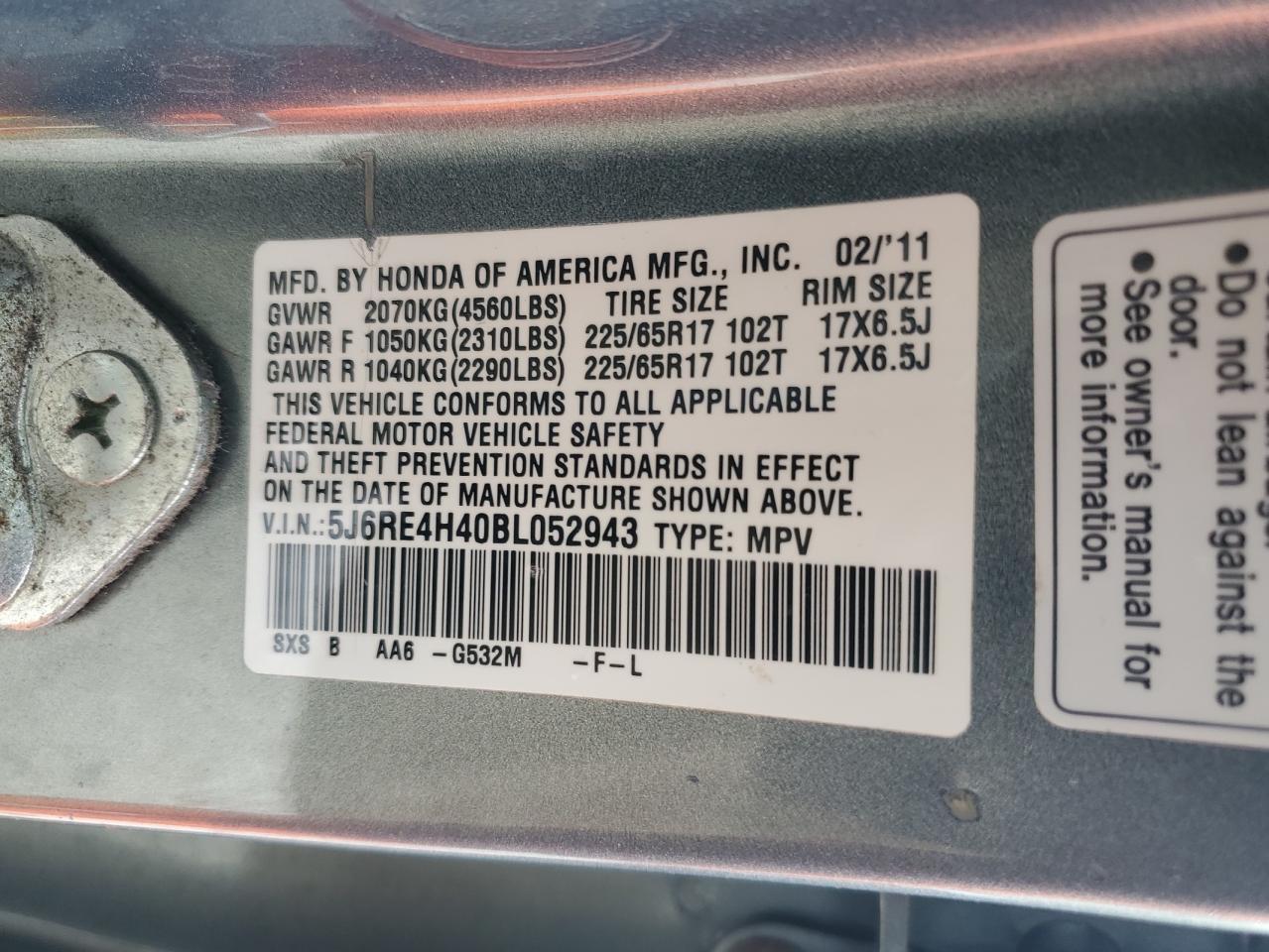 2011 HONDA CR-V