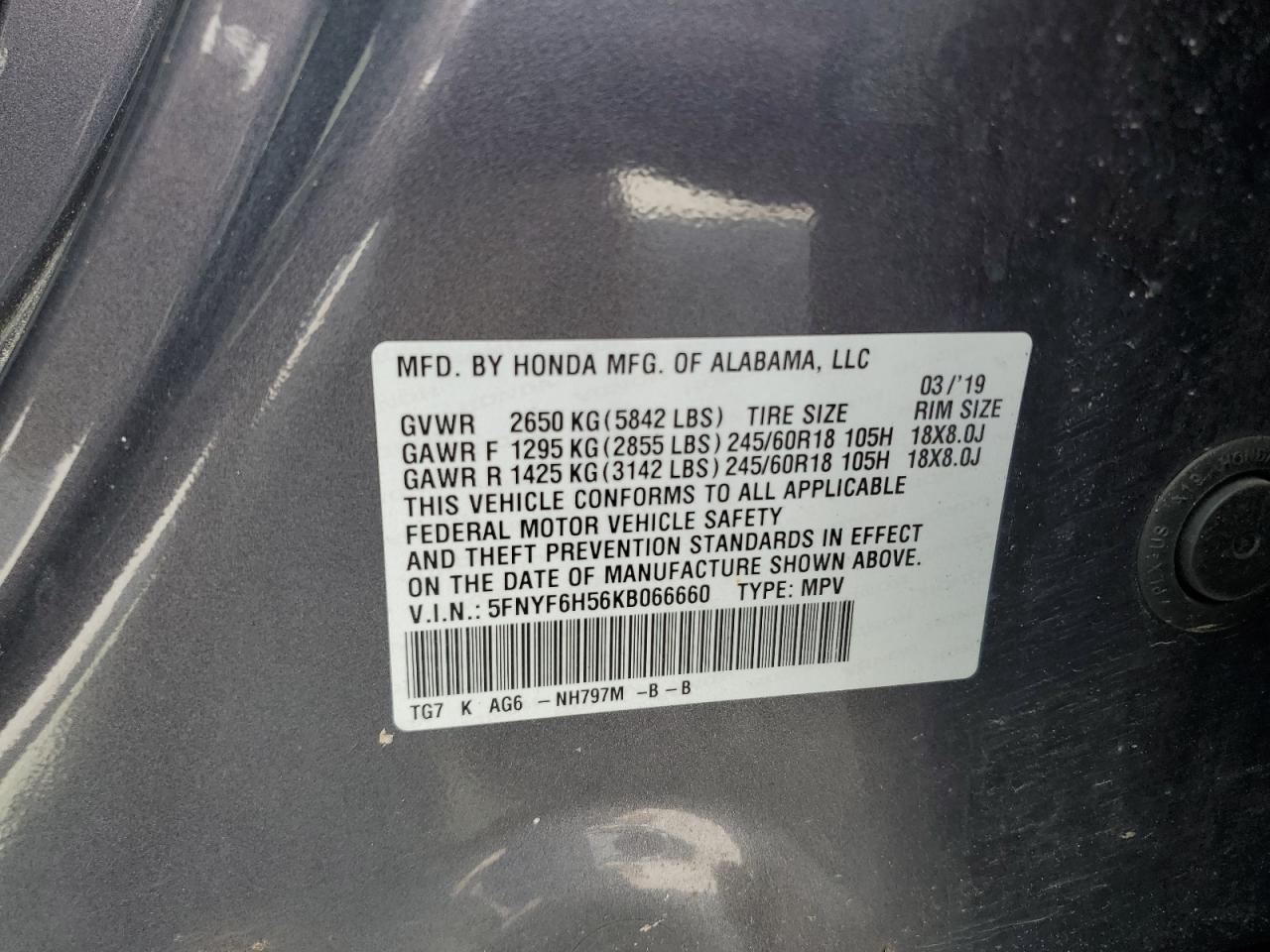2019 HONDA PILOT
