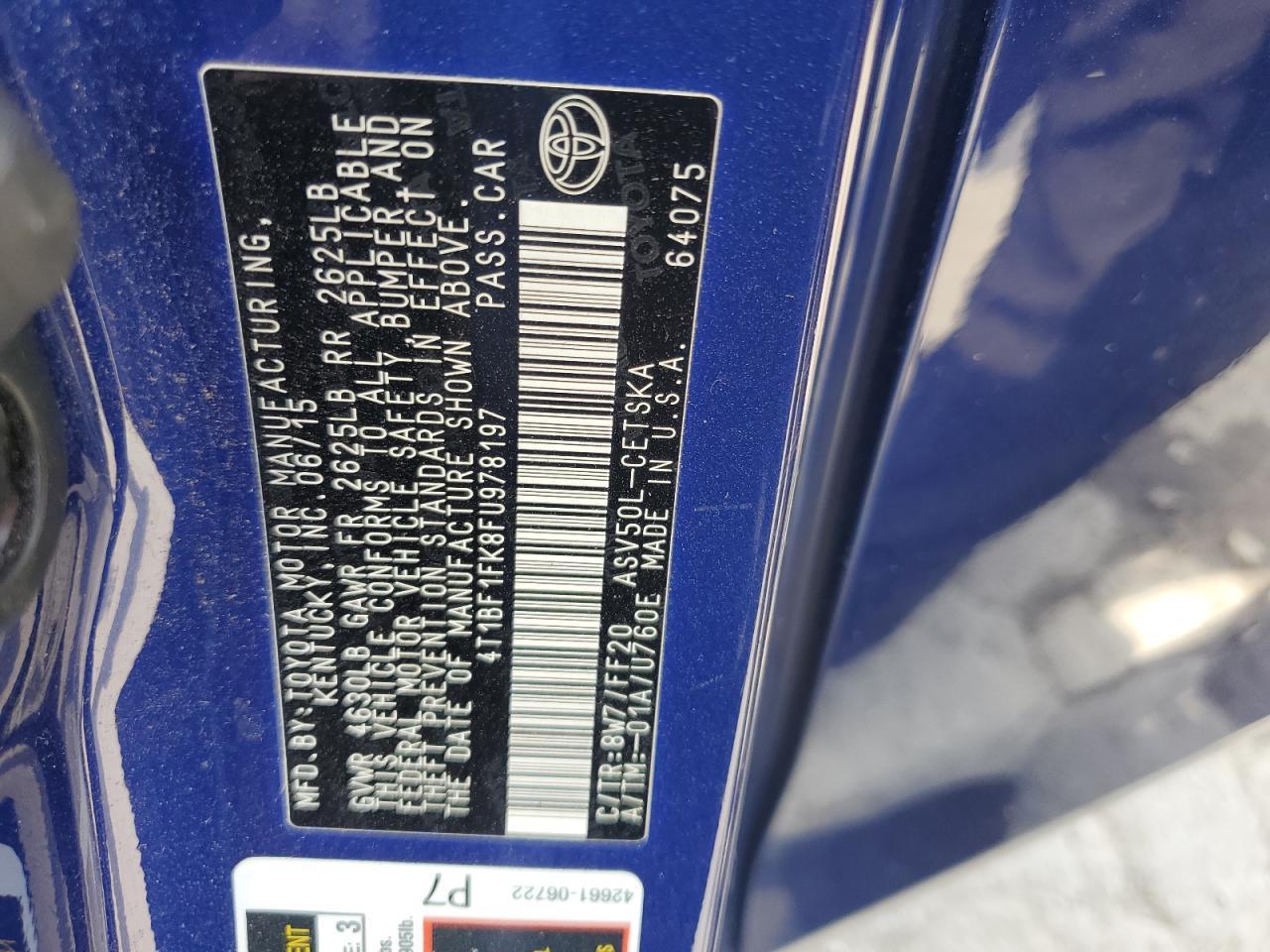 2015 TOYOTA CAMRY