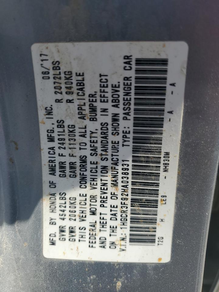 2017 HONDA ACCORD