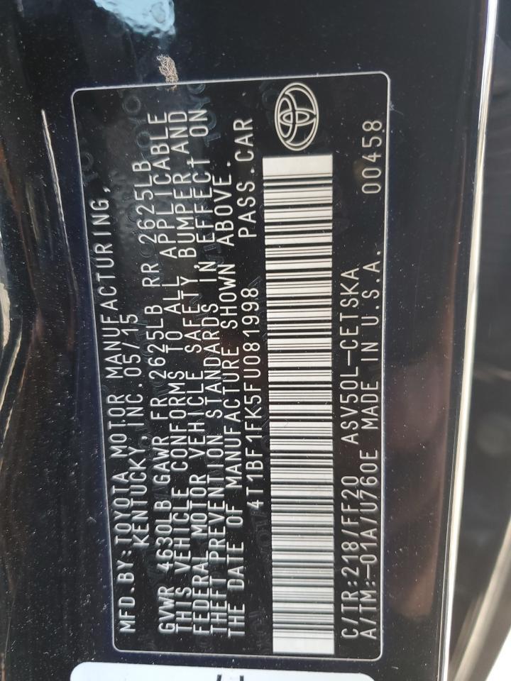 2015 TOYOTA CAMRY