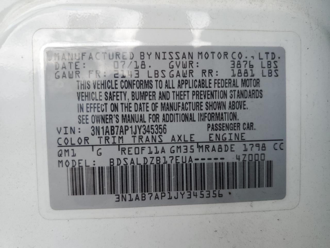 2018 NISSAN SENTRA