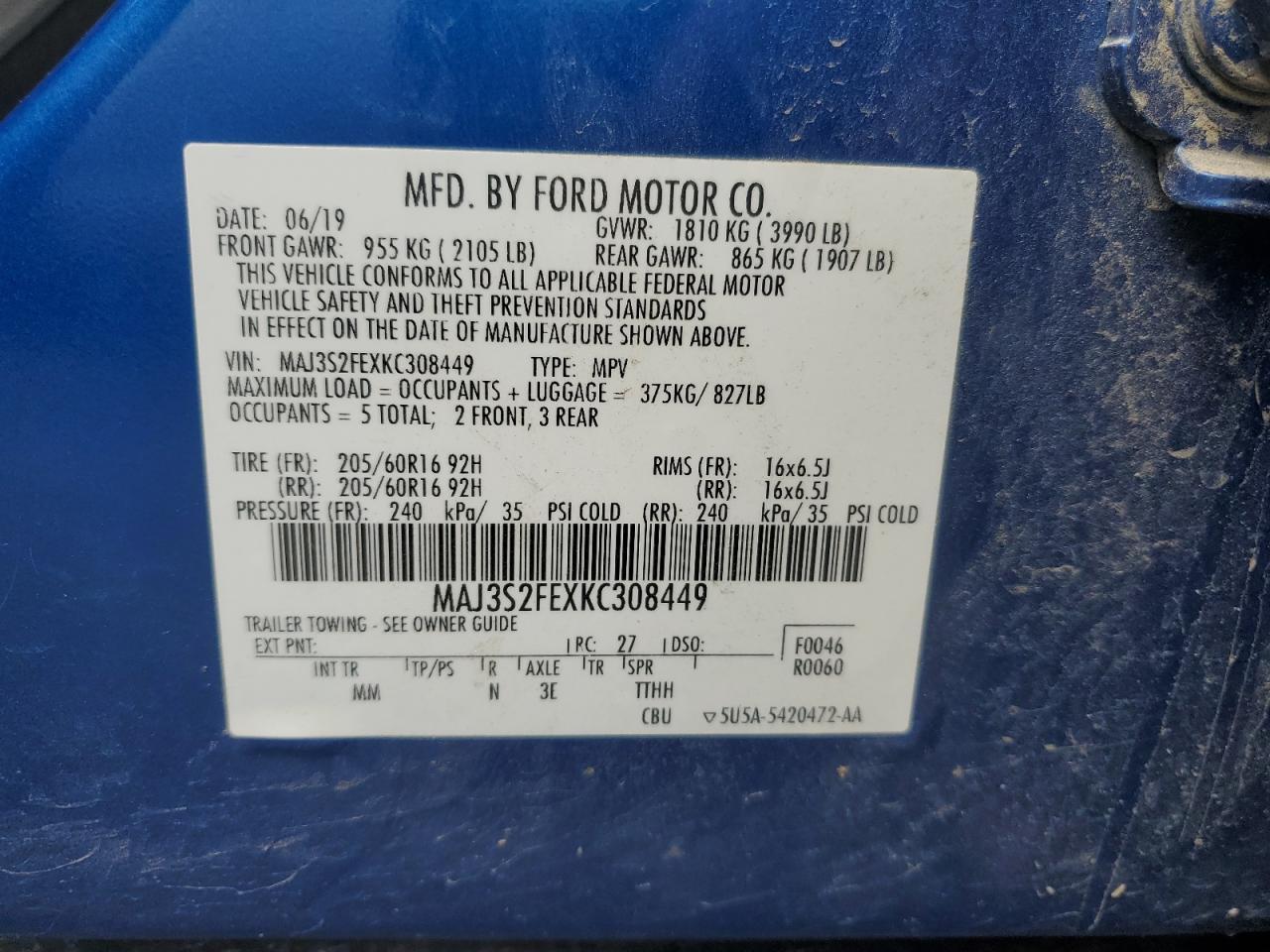 2019 FORD EcoSport