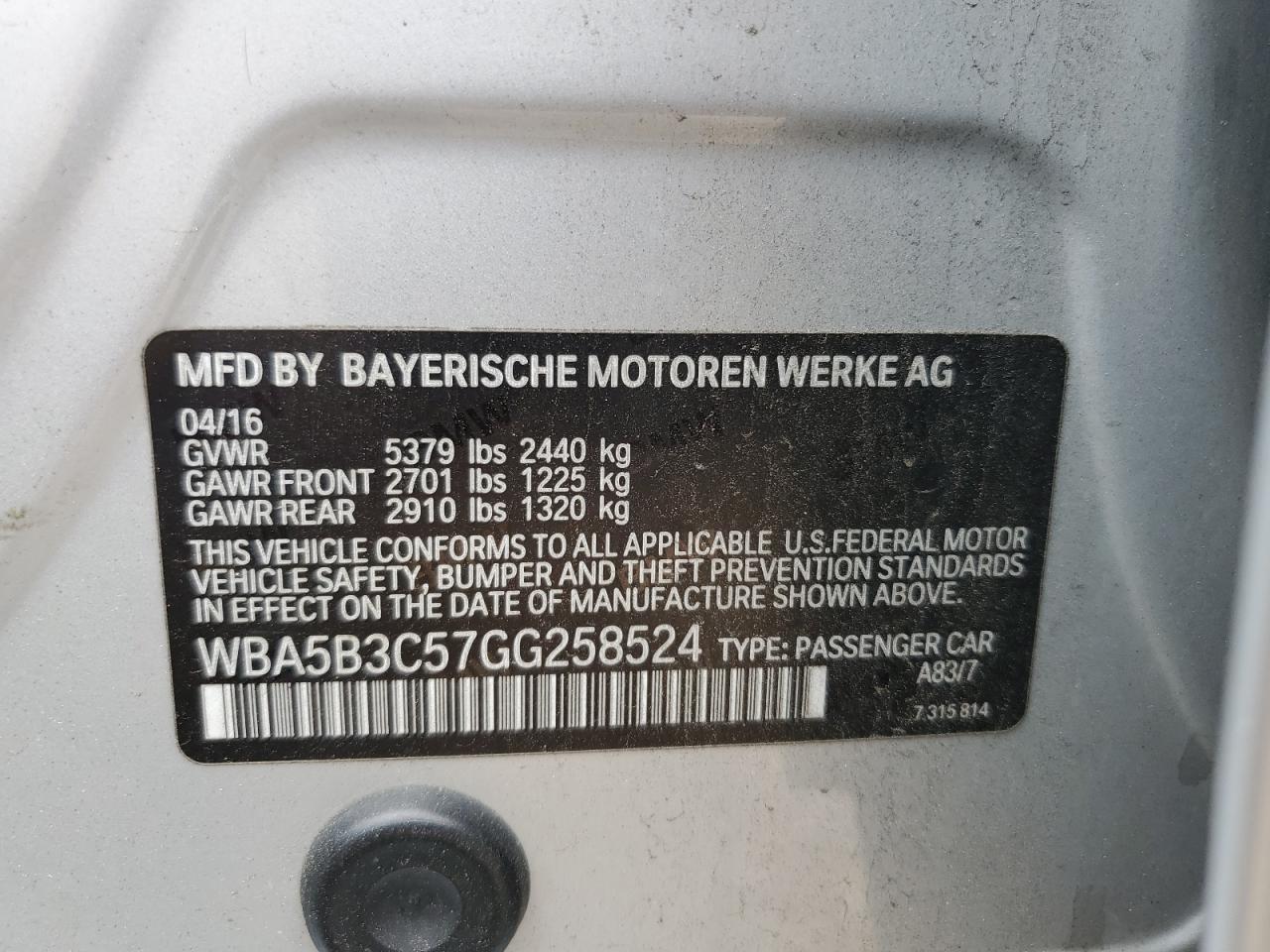 2016 BMW 5 series