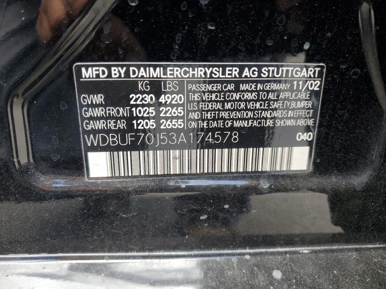 2003 MERCEDES-BENZ E-Class