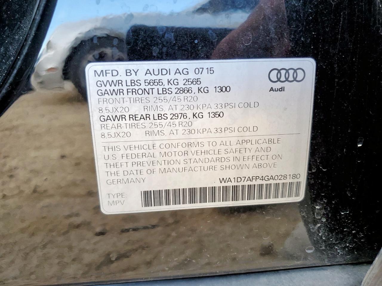 2016 AUDI Q5