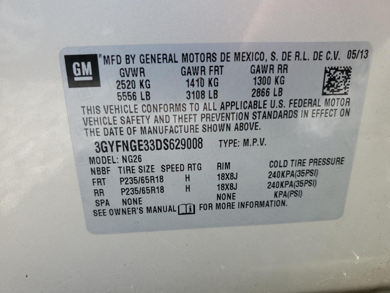 2013 CADILLAC SRX