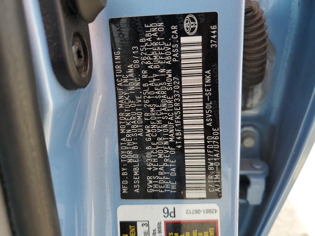 2014 TOYOTA CAMRY