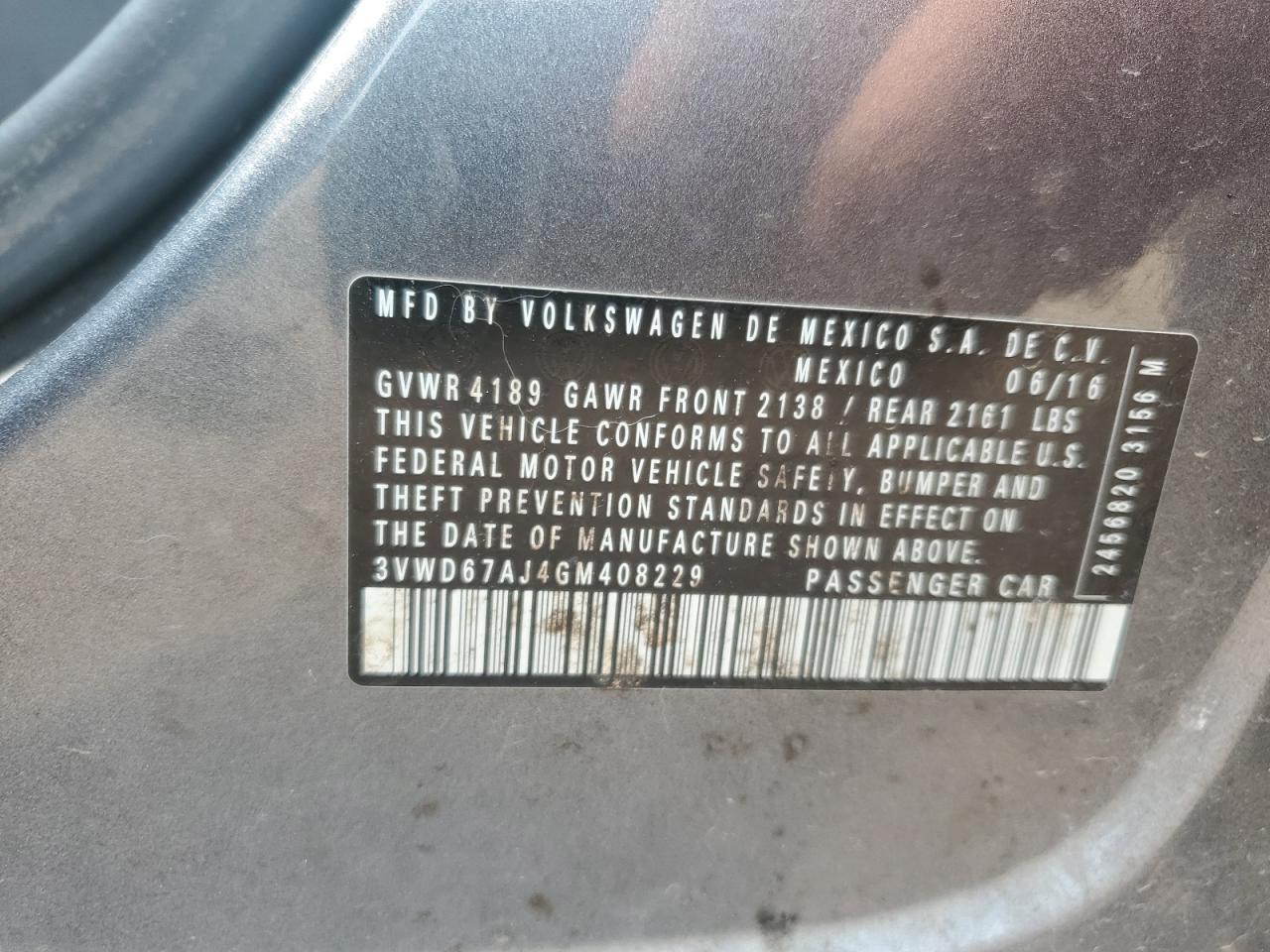 2016 VOLKSWAGEN JETTA