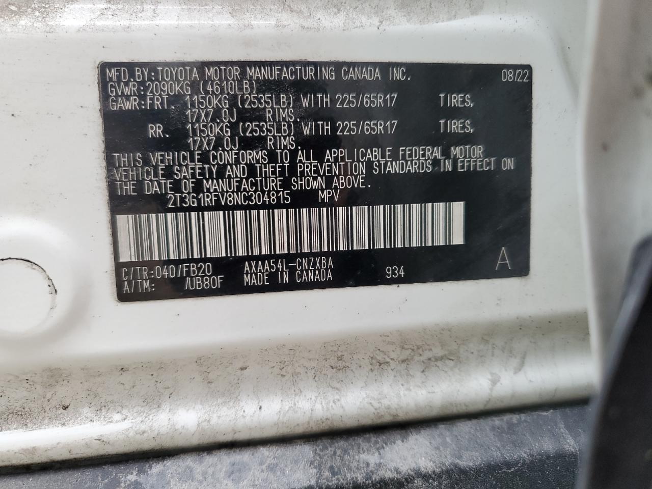2022 TOYOTA RAV4