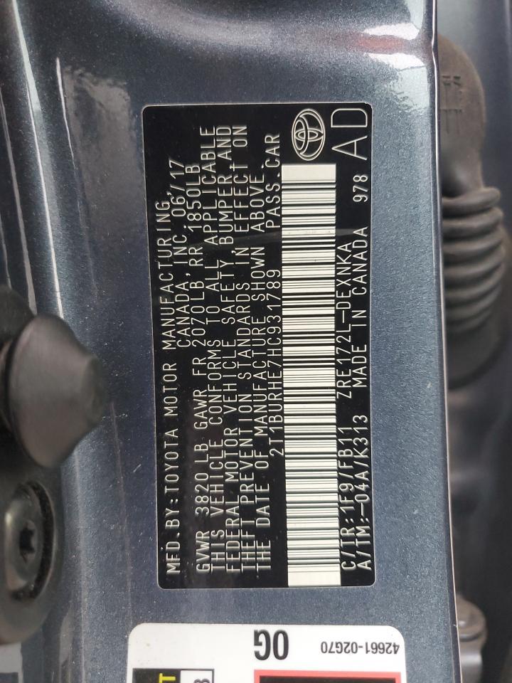 2017 TOYOTA COROLLA