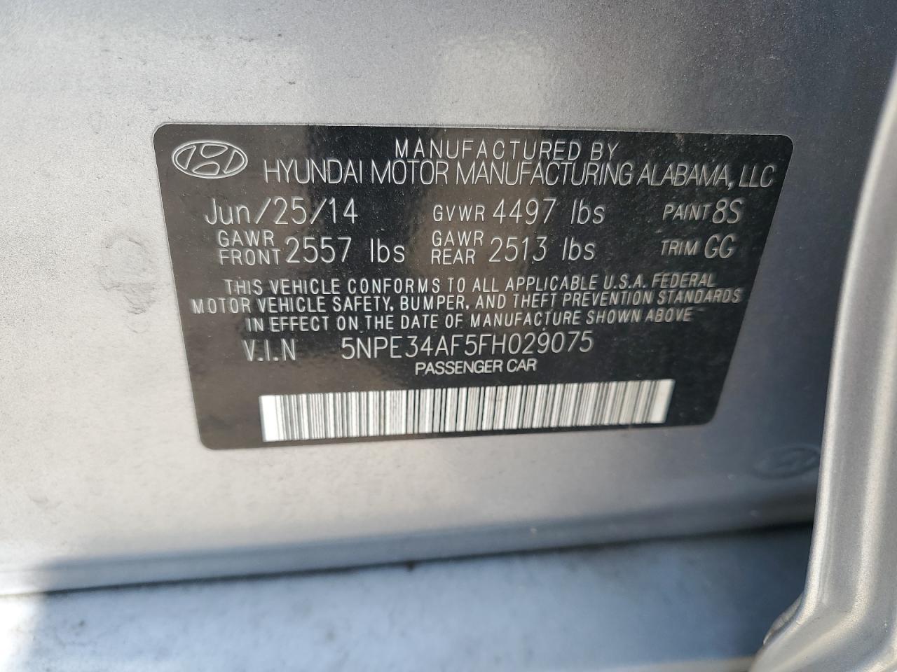 2015 HYUNDAI SONATA