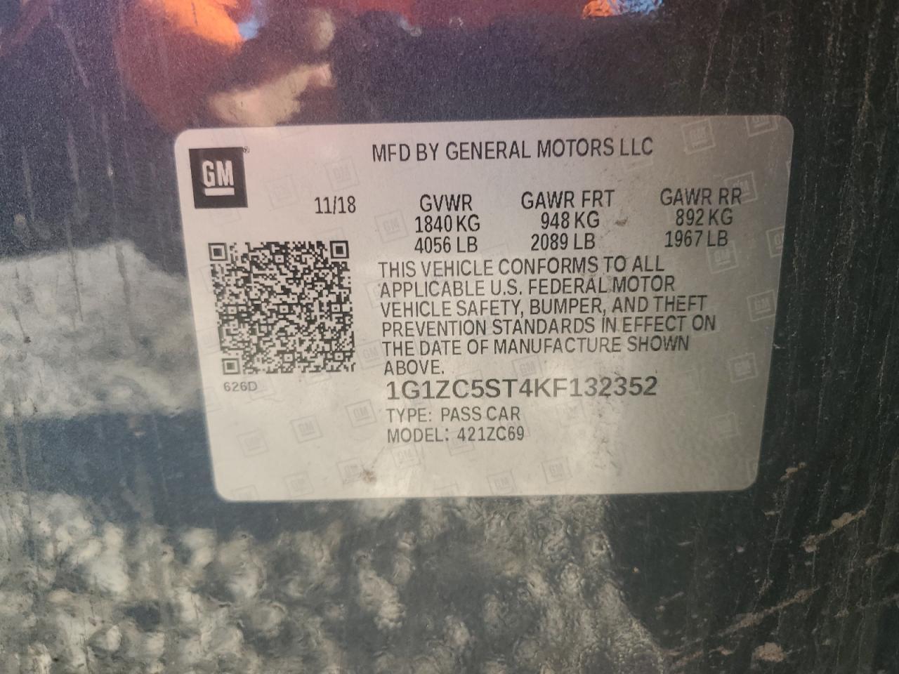 2019 CHEVROLET MALIBU
