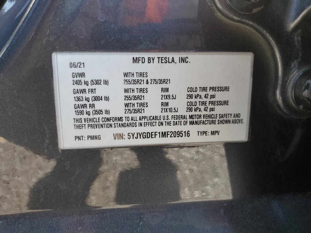 2021 TESLA MODEL Y