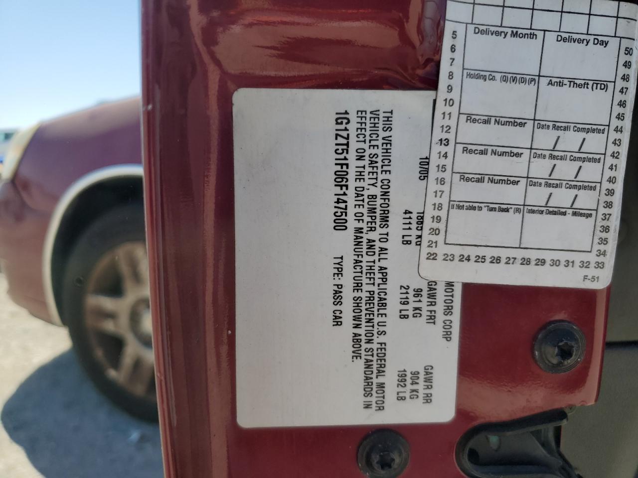2006 CHEVROLET MALIBU